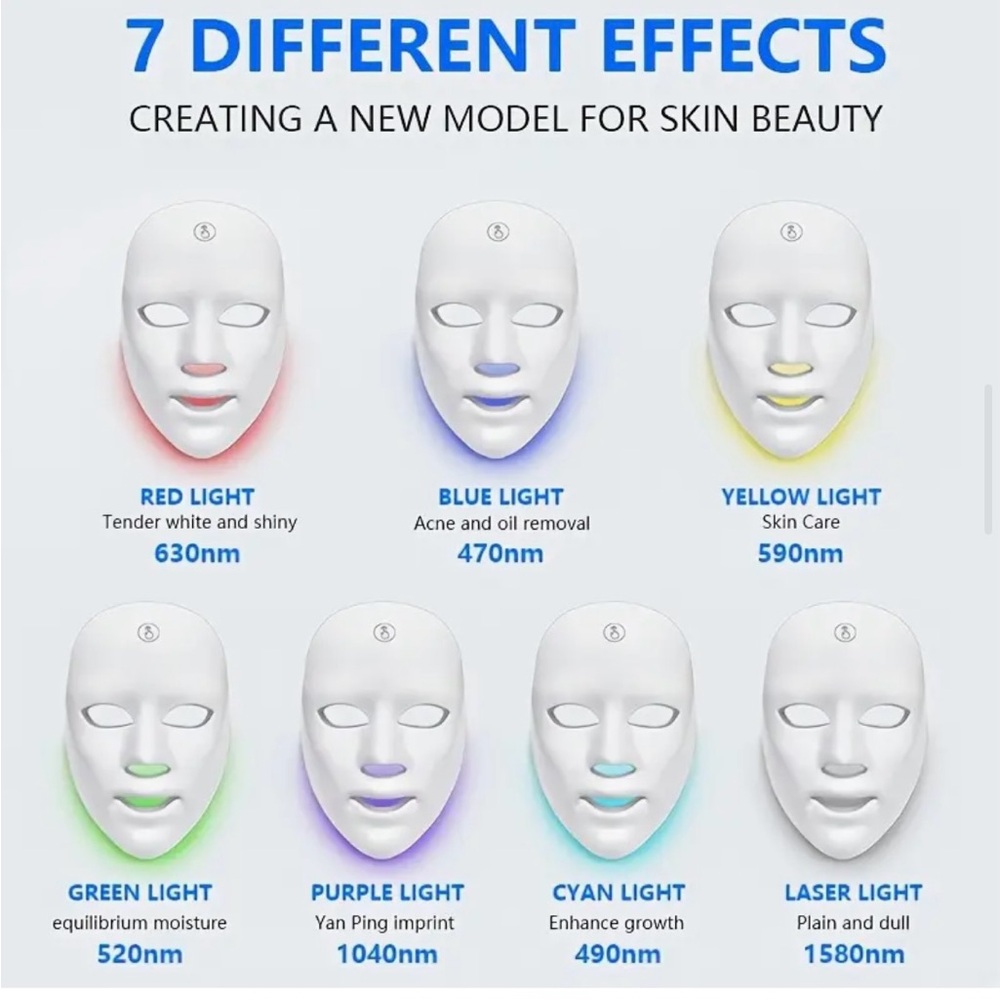 White LED Light Therapy Mask - Picture 3 of 9